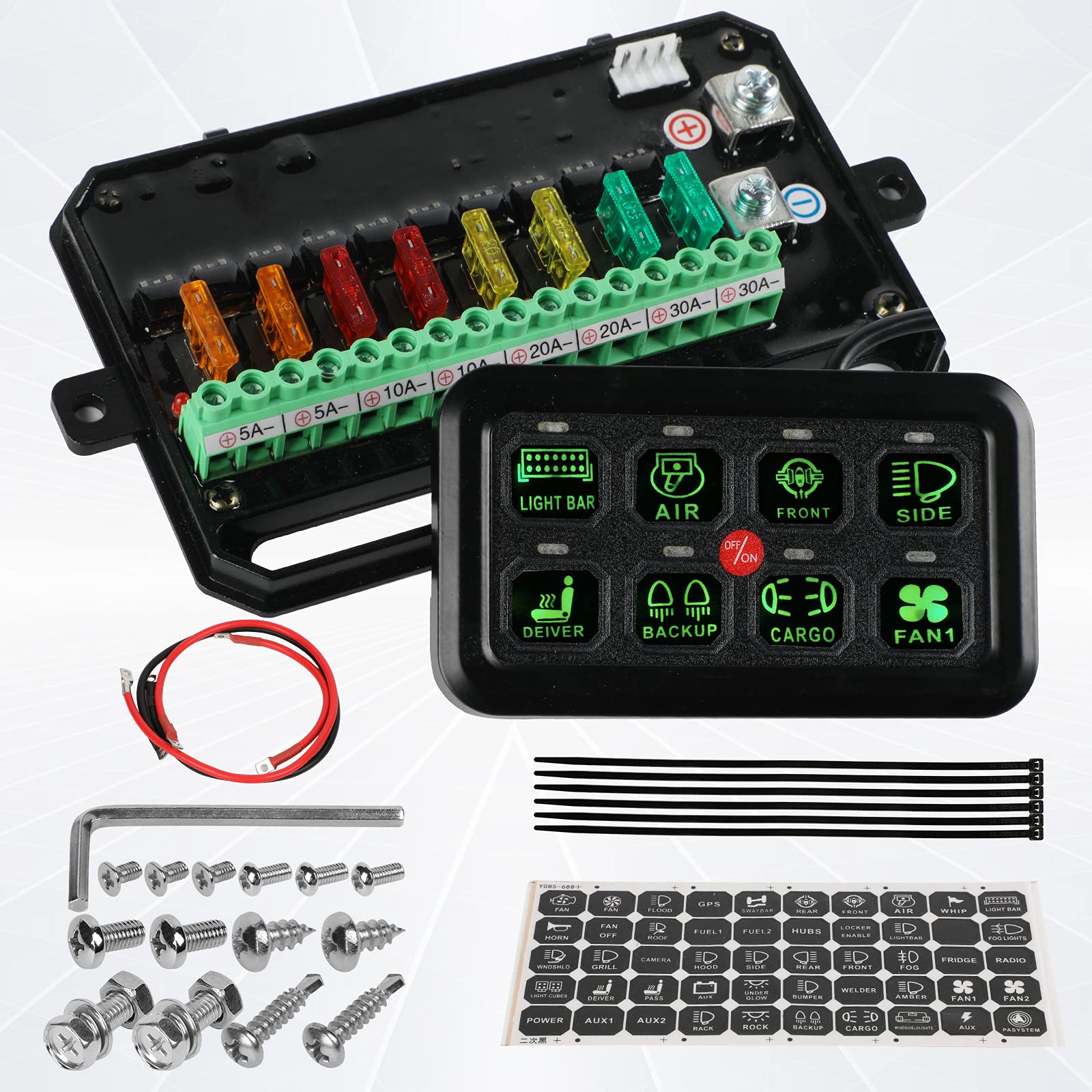 Buy 8 Gang Toutch Switch Panel Horsmile Automatic Panel, Pod Electronic Fuse System Circuit