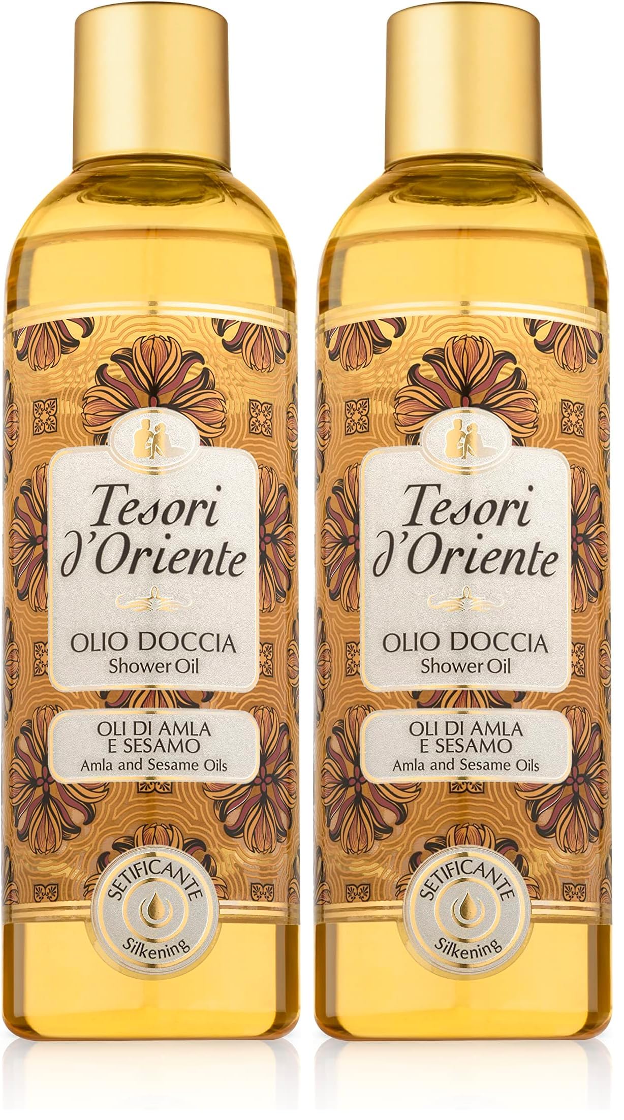 Tesori d'Oriente Duschöl Amla- & Sesamöl, 250 ml, aromatische Dusche mit Amla-Frucht und Sesamöl, Öl zur sanften Reinigung und Körperpflege, Wellness-Rituale für Körper & Sinne (Packung mit 2)