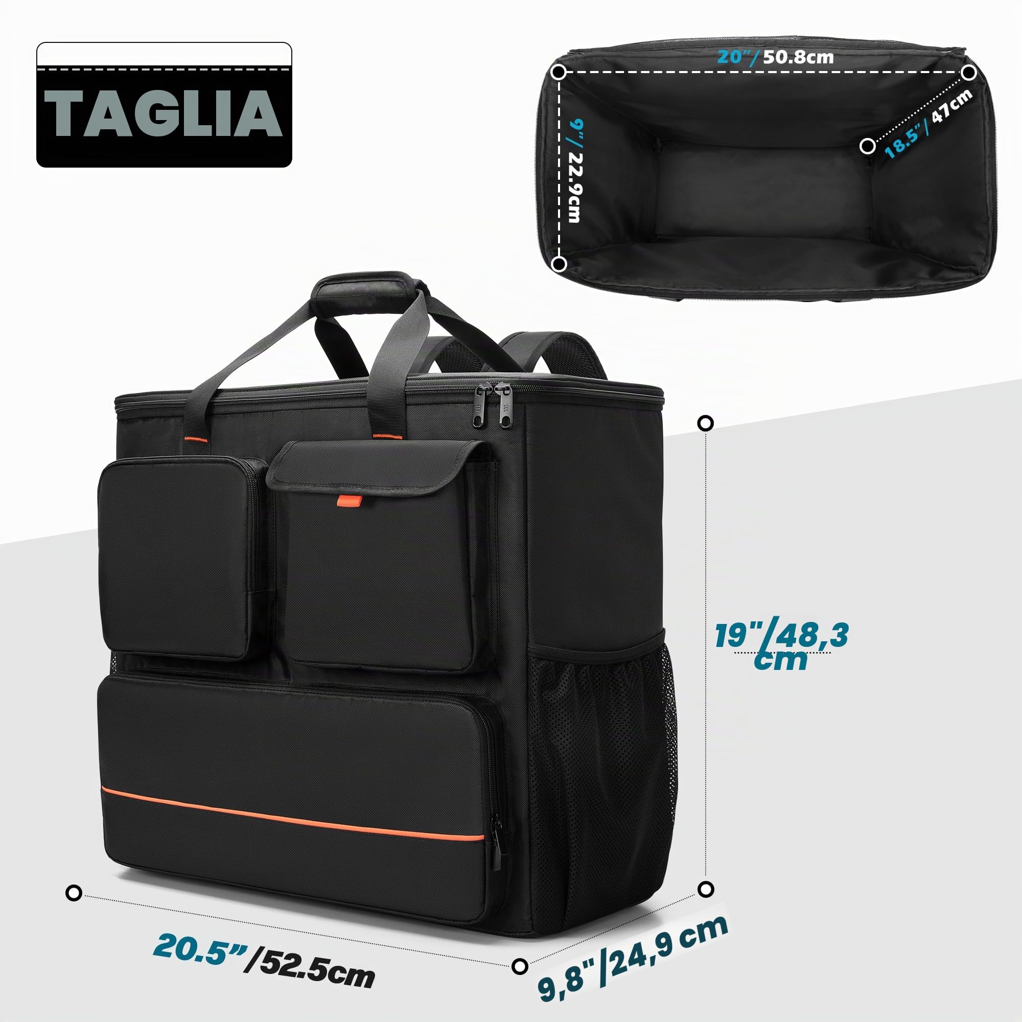 Trunab Borsa da Trasporto per PC Torre con Tasche Multiple, Zaino per PC Desktop, Custodia da Viaggio per Tastiera, Cavo, Mouse e Cuffie (Design Brevettato)