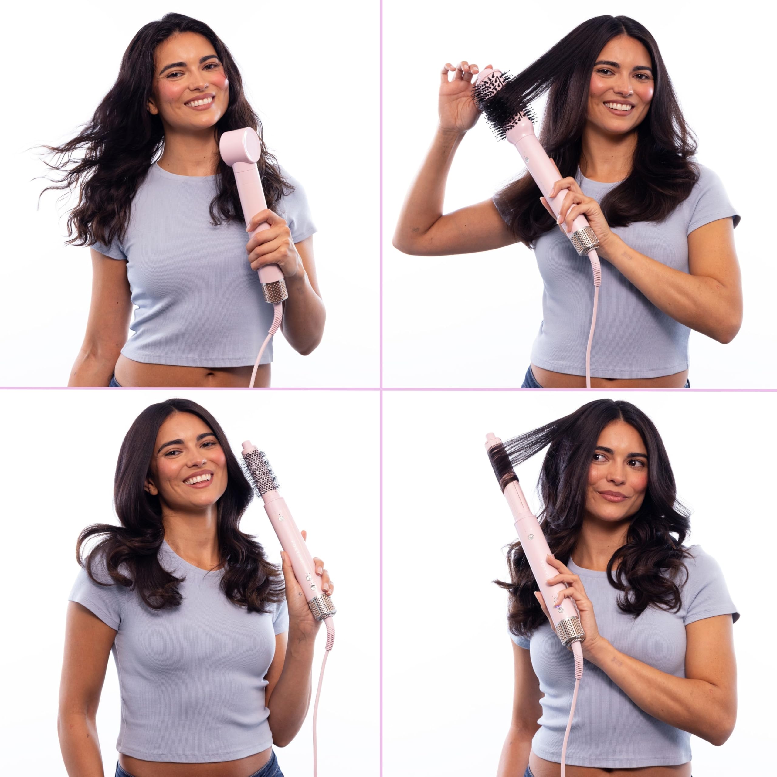 Photo 1 of **FOR PARTS ONLY**
FoxyBae Super Styler Pro Interchangeable Hair Styler Wand Curling Iron Set - w/Drying Cylinder, Ceramic Blowout & Round Brushes, 2 Auto-Wrap Curlers - Frizz-Free, Smooth Hair (Blush)