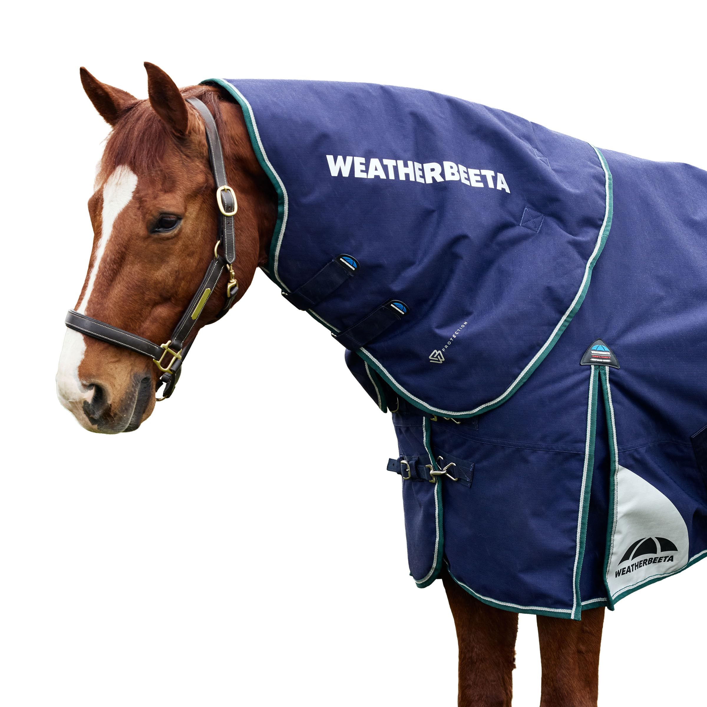 WeatherBeeta ComFiTec Plus Dynamic Turnout Neck Cover 0g, Navy/Forest Green, Medium