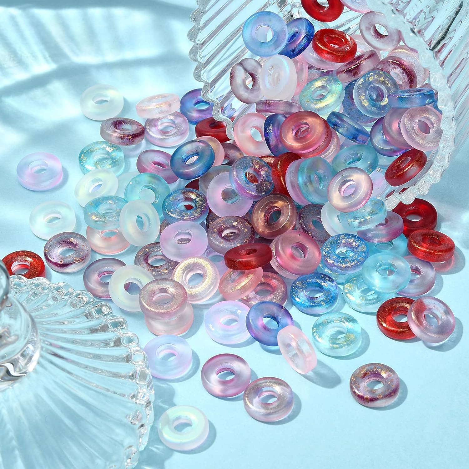 20 Piezas 8x10MM Arco Iris Colorido Cabeza De Gato Murano Cristal