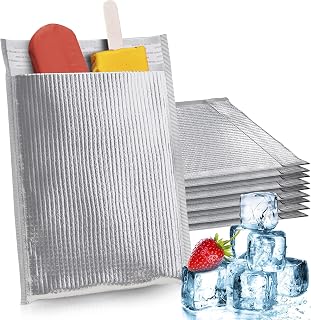APQ Thermal Mailers 8.5 x 11. Metallic Foam Thermal Bags for Cold and Hot Food 25 Pack. Lightweight Self-Seal Disposable Insulated Bags. Leakproof Insulated Shipping Bags for Food, Fruits, Vegetables