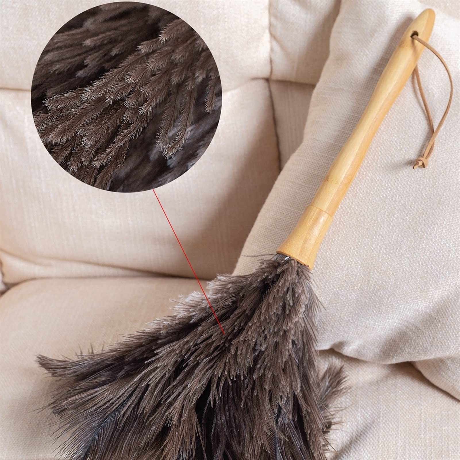 Plumero doméstico, Plumeros de Plumas Avestruz 16 Pulgadas Calidad China con Mango Madera for Limpiar Muebles(Black Height 40 Cm)