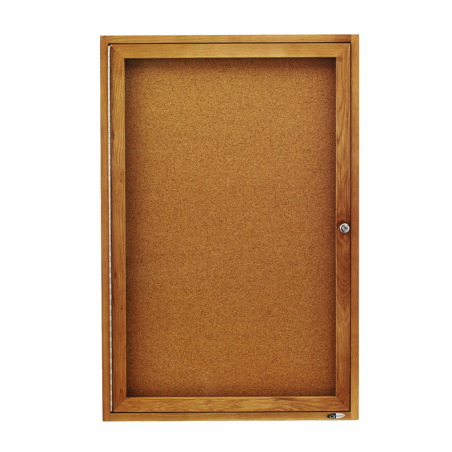QuartetEnclosed Cork Indoor Bulletin Boards, 2 x 3 Feet, 1 Door, Oak Finish (363)