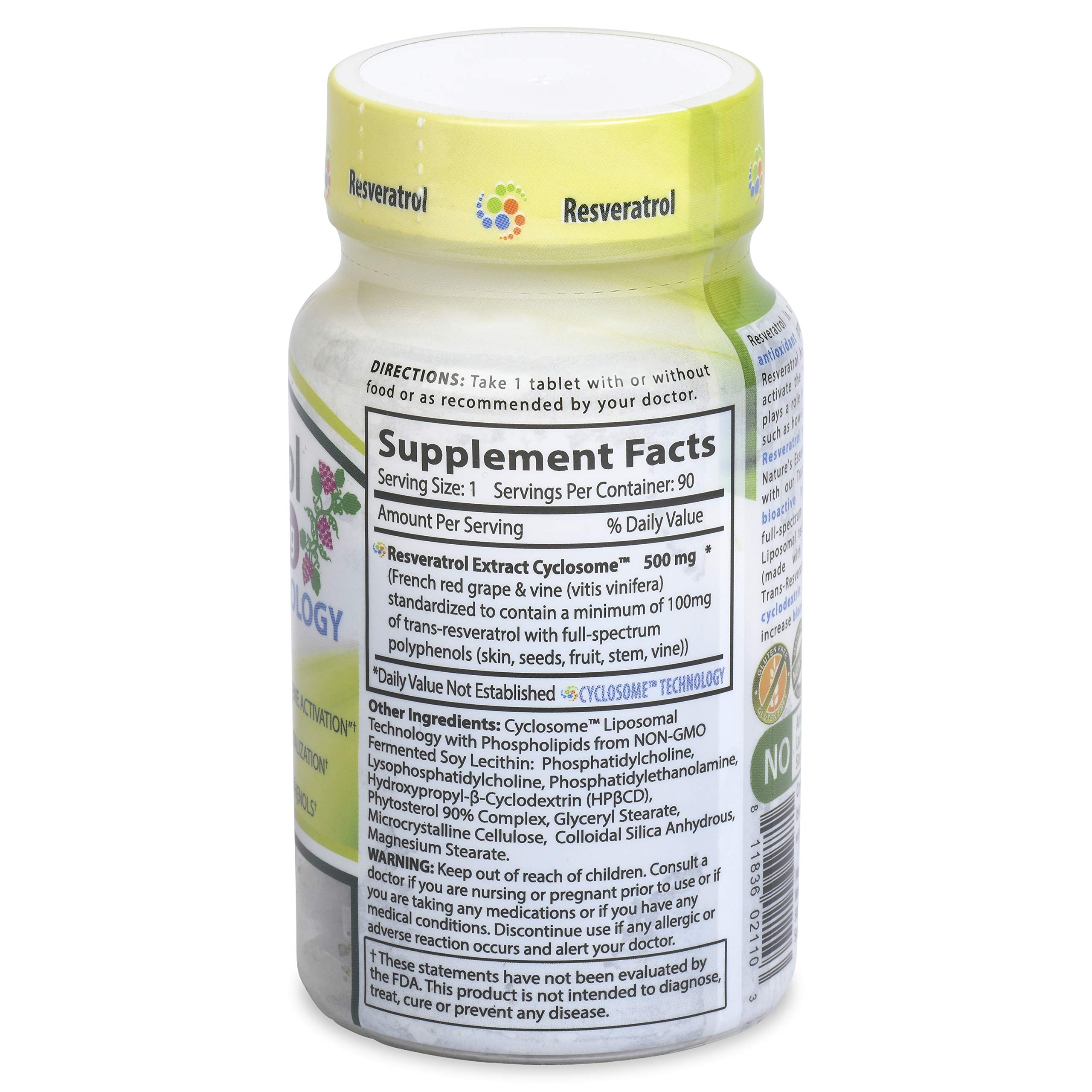 Buy Liposomal Resveratrol 500mg per Pill FullSpectrum Trans