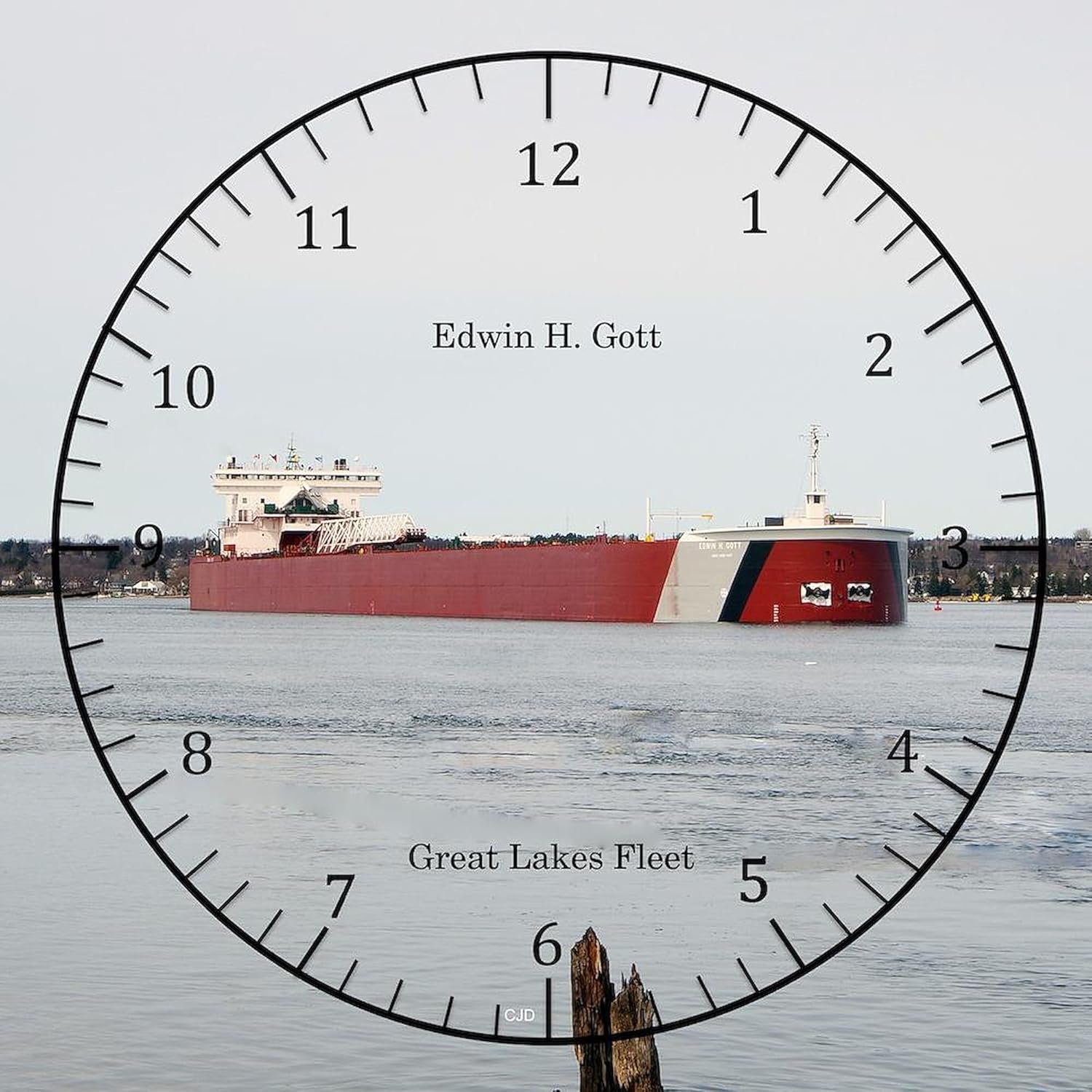 CafePress Edwin H. Gott 10" Wall Clock for Livingroom, Kitchen, or Office
