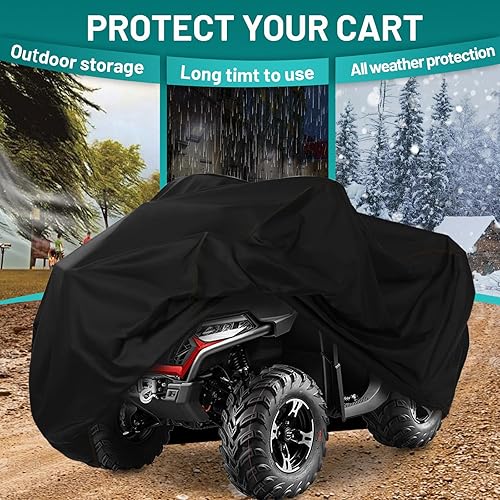 Miniatura 5 de 2-UP ATV Cover Large 4 Wheeler Quad Bike Storage Cover Heavy Duty 420D,Outdoor Waterproof Windproof for CFMOTO Cforce,Polaris Sportsman,Can am