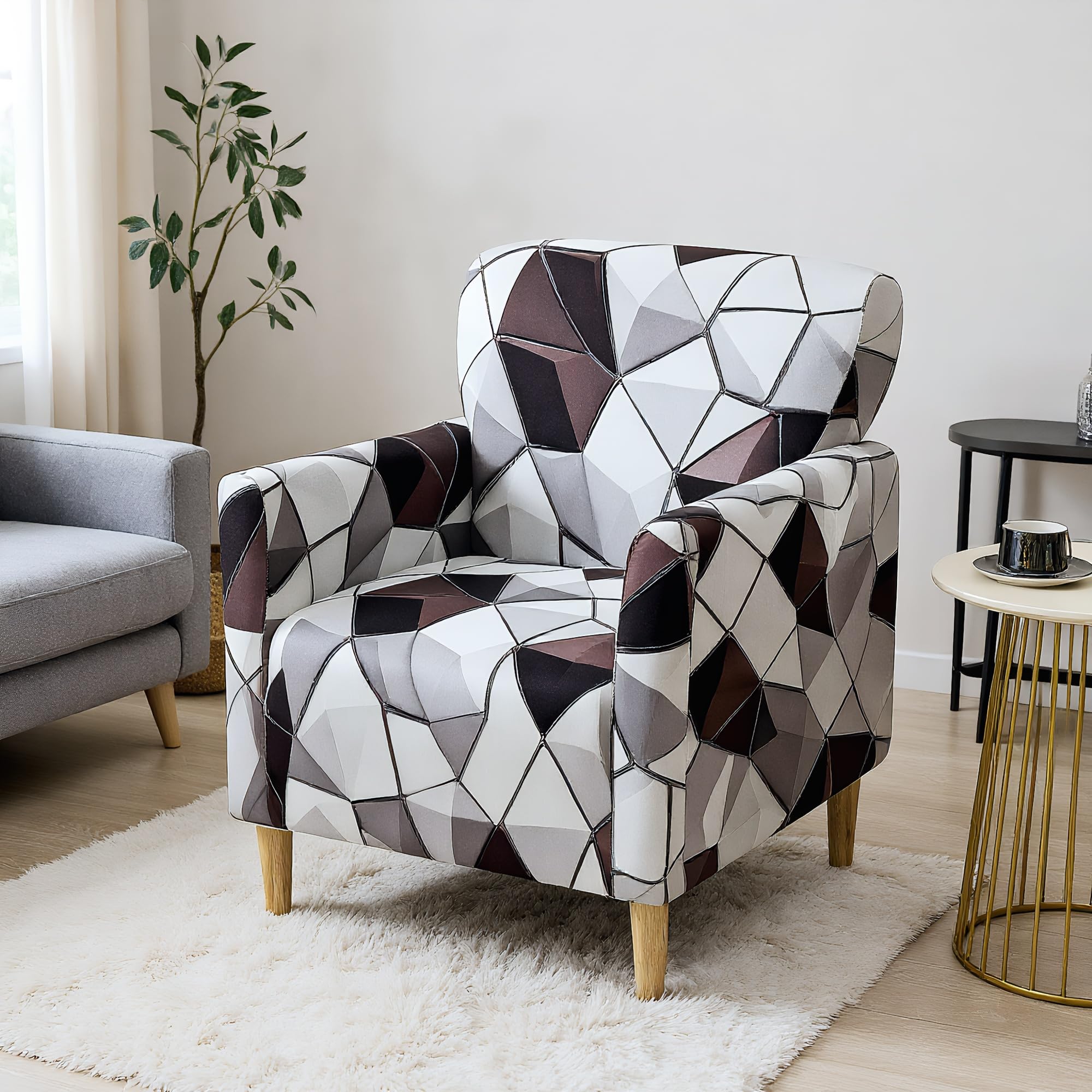 LiveGo Stretch Banquet Armchair Slipcover, Knit Chair Covers with Arms