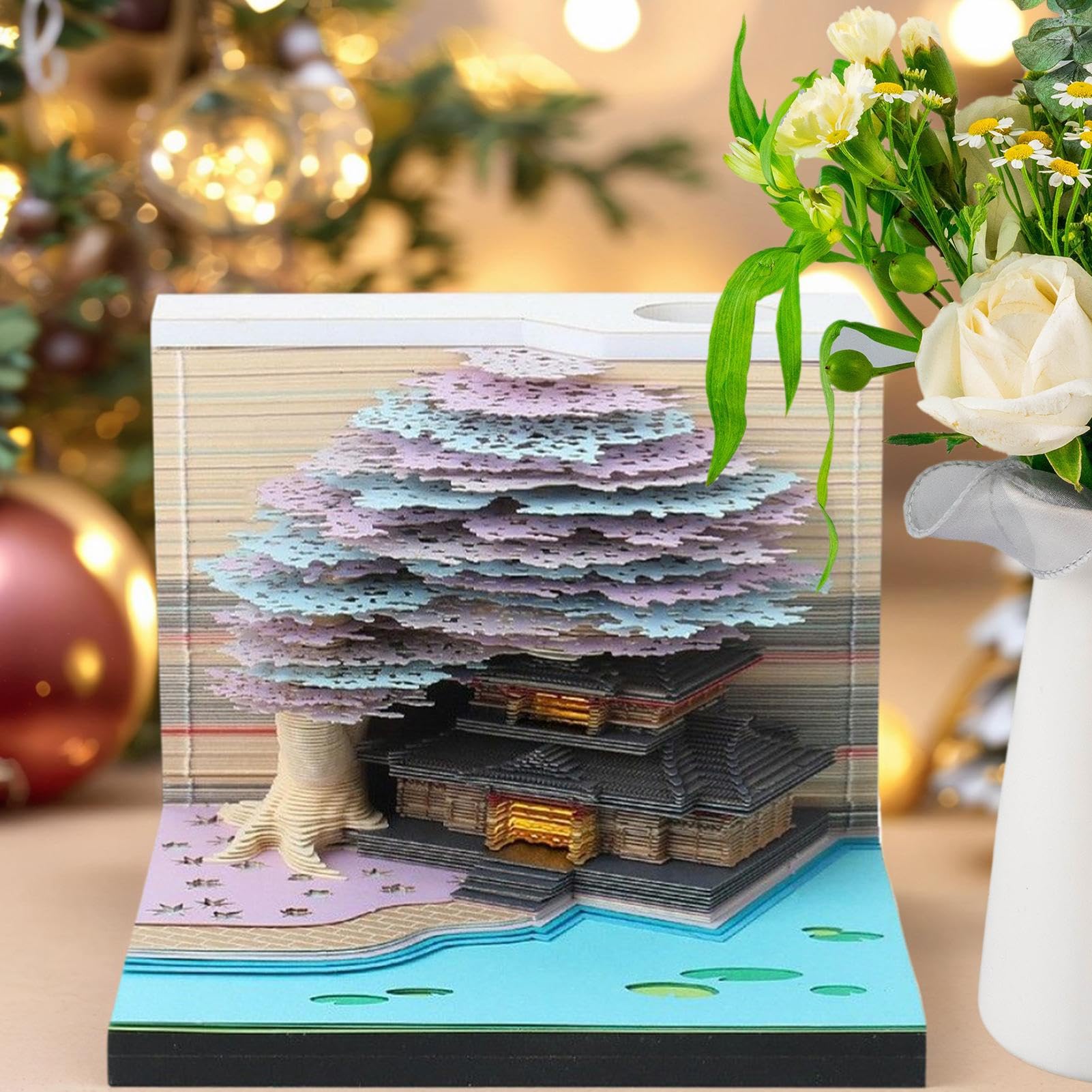 Generico 3D-Kalender, Papierskulptur-Kalender, künstlerisches Notizbuch im Baum-Design, mit Notizblock, für Klassenzimmer, Urlaub, Umzug, Fitnessstudio, Lehrer, Zuhause
