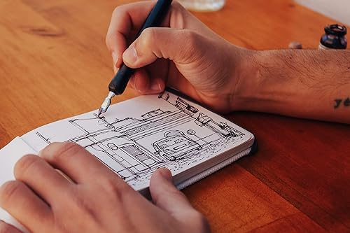 Miniatura 4 de Etchr Cuaderno de bocetos A6 Landscape - Cuaderno de bocetos de prensa en frío 100% algodón - Libro de dibujo de tapa dura - Cuaderno de bocetos de