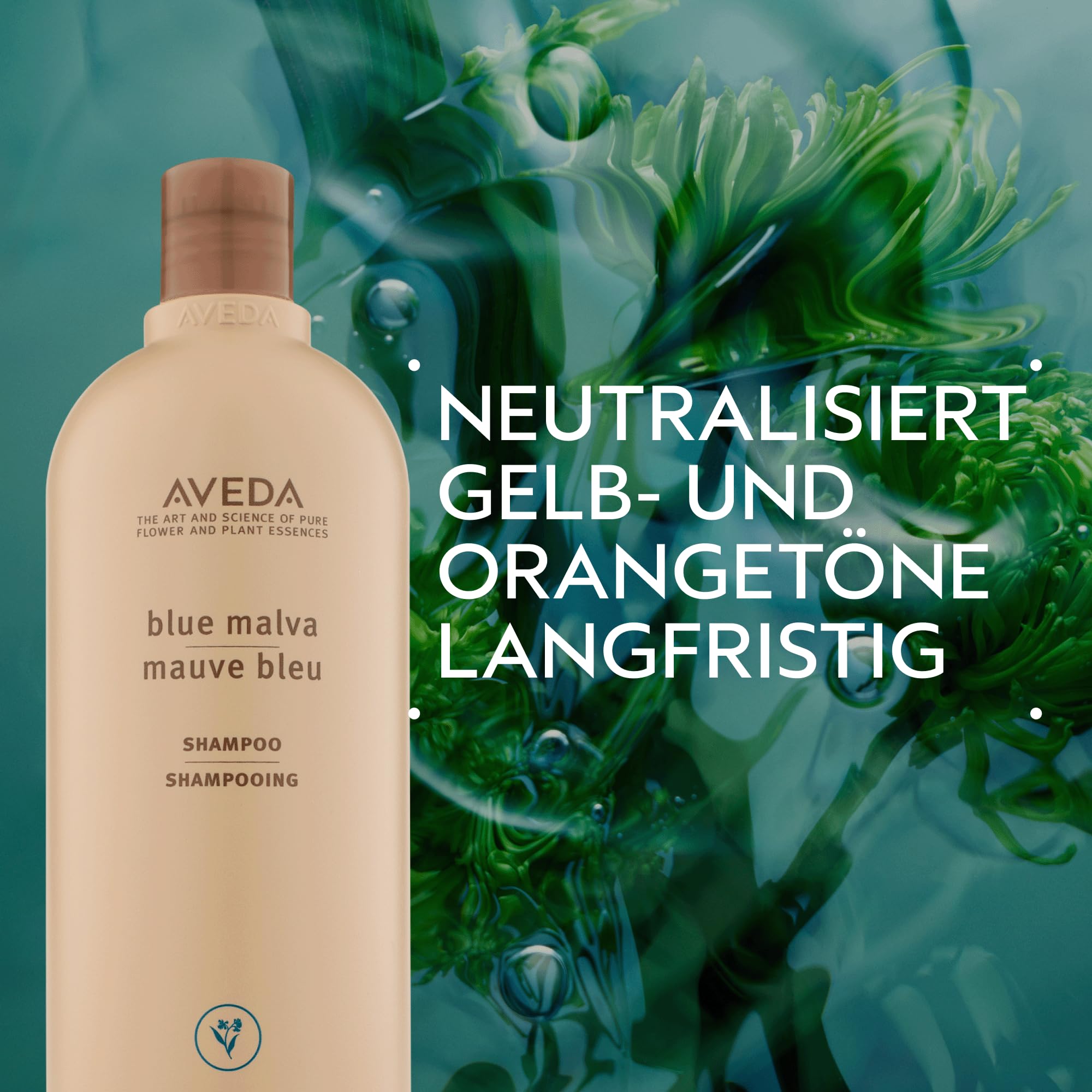 Aveda Blue Malva™ Shampoo Silbershampoo 1000 ml | Neutralisiert Gelbstich | Für blondes & graues Haar