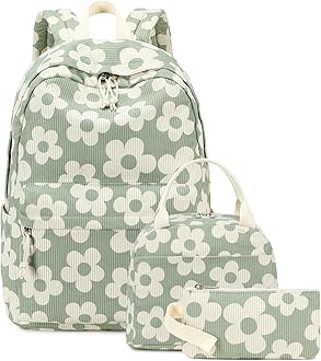 Bluboon School Backpack Set Girls Womens Laptop Bookbag Casual Daypack Fits 15 inch Laptop with Lunch Tote Bag and Pencil Bag