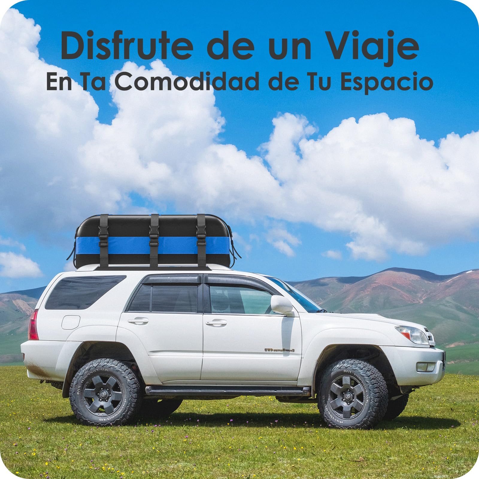 Cofre de Techo 20Cubos/566L, Cofre de Techo para Coche 700D Impermeable, Cofre de Techo con Almohadillas Antideslizantes y 10 Correas de Sujeción, Pto para Coches con/sin Portaequipajes