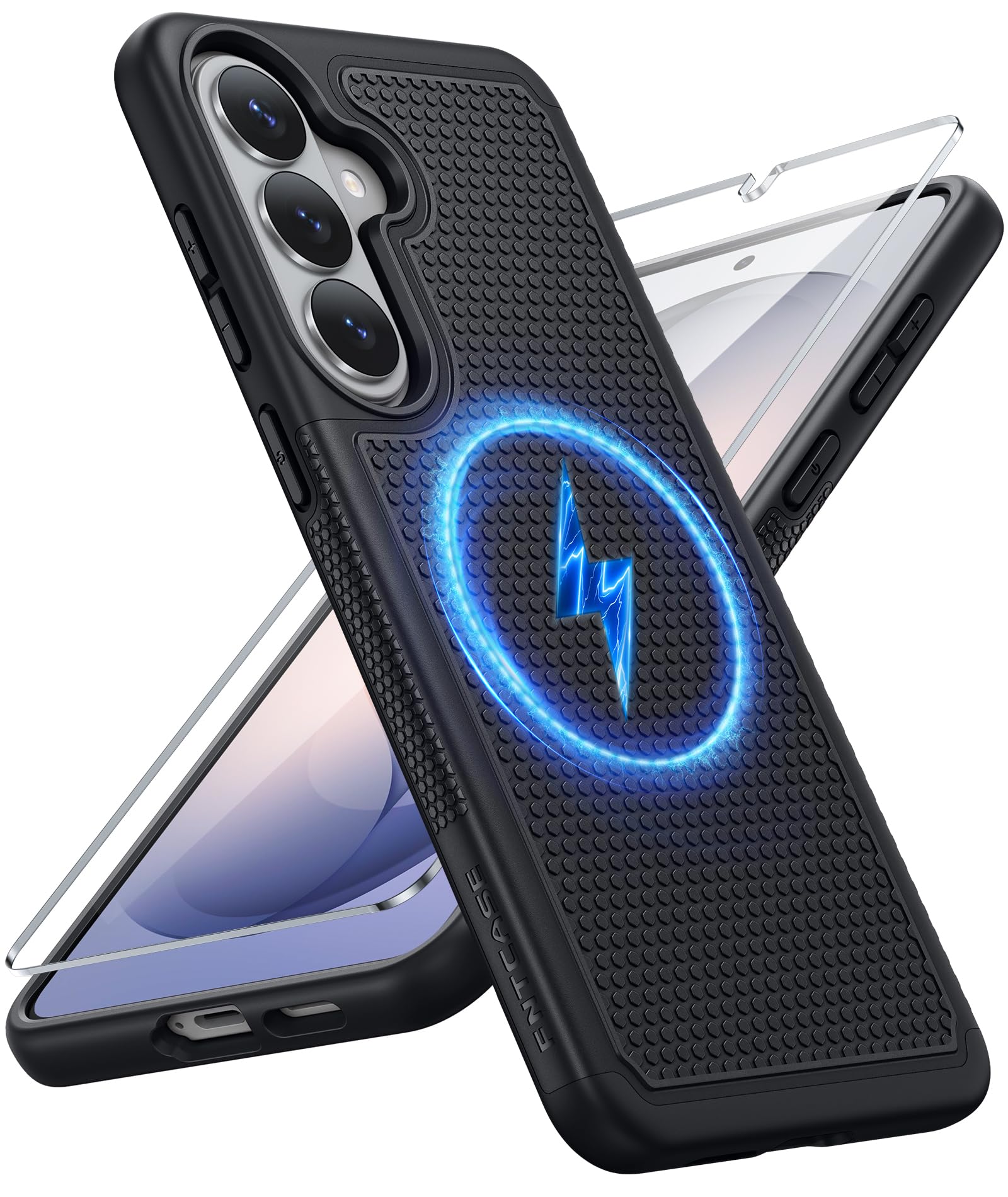 FNTCASE for Samsung Galaxy S26 Case: [Compatible with Magsafe] [Magnetic Phone Cover with Screen Protector] Military Grade Drop Protection Anti-Slip Anti-Fingerprint Dual Layer Shockproof (Magnetic)