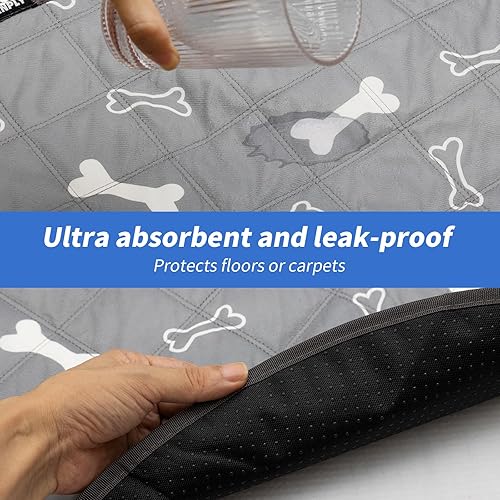 Miniatura 5 de Zenply Almohadillas para orina de perro para cachorro, reutilizables, lavables, forro y alfombra, protección del suelo, impermeable, lavable a