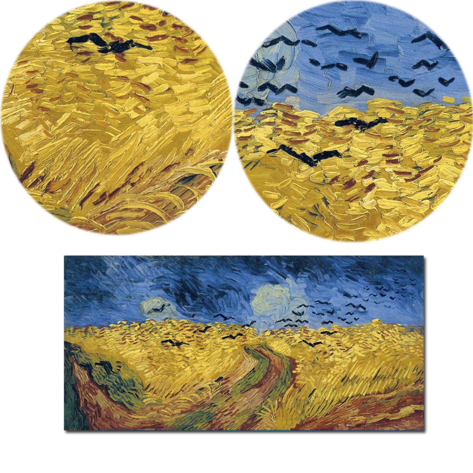 Pintura en lienzo ' Última pintura Campo de trigo con cuervos Carteles decorativos e impresiones Arte de pared para decoración del hogar 60x120cm (24''x47'') Marco interior