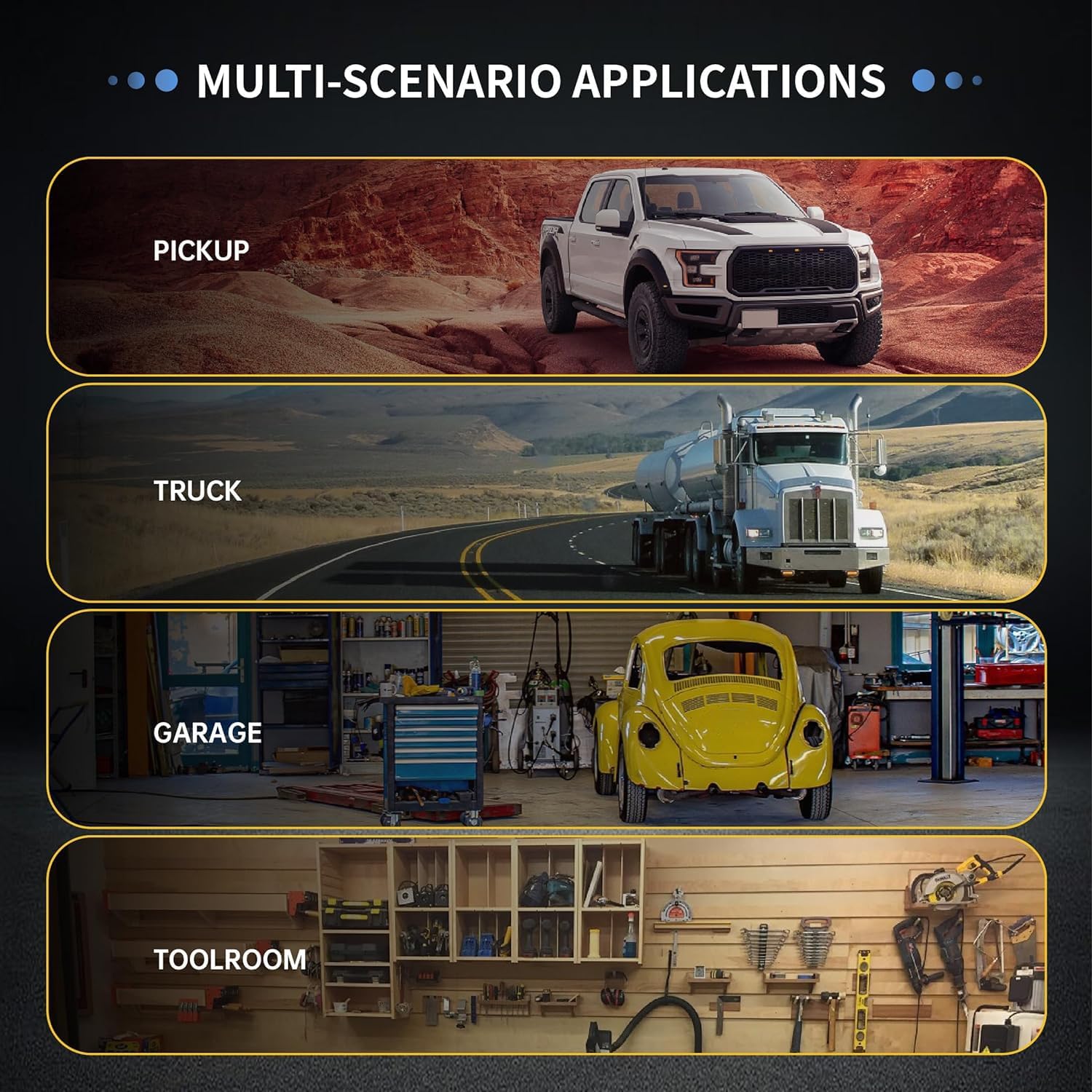 60"x12"x14" Aluminum Truck Tool Box, Heavy Duty 5 Bar Tread Pickup Truck Bed Storage Box Organizer with Latches & Keys Only for Standard or Regular Cab, Large Black