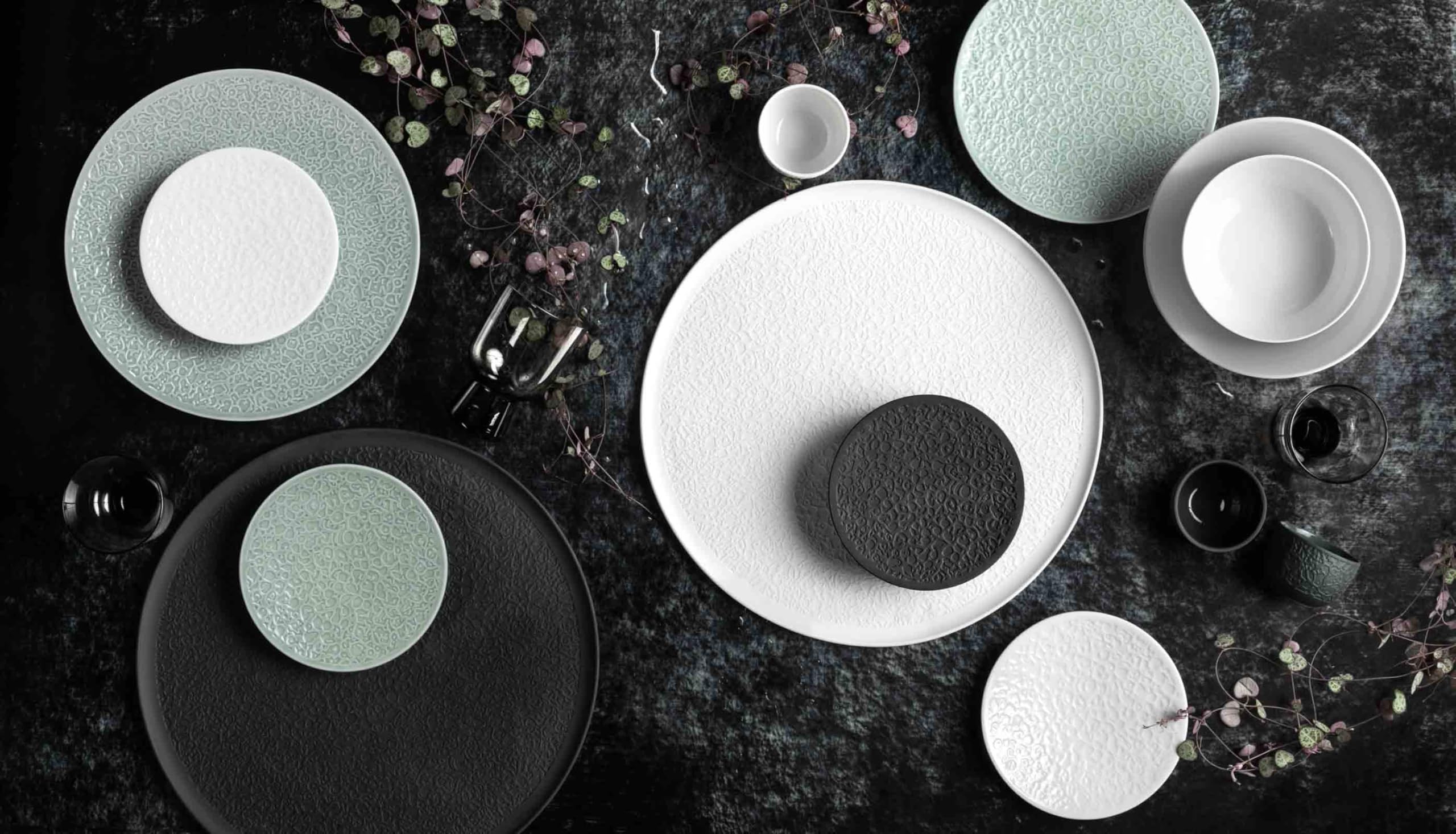 Seltmann Weiden Nori Home Teller-Set 12-teilig | Speiseteller. Suppenteller und Frühstücksteller für 4 Personen | Geschirr-Set mit Vollrelief | Porzellan | Weiß