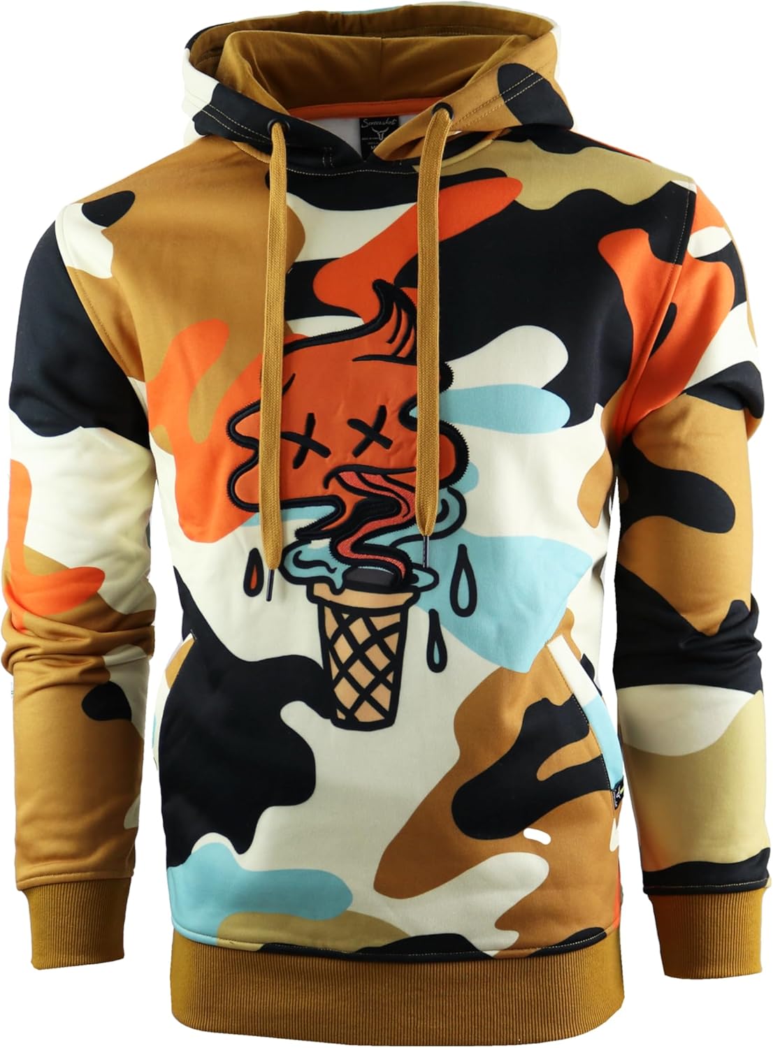 SCREENSHOT-FLEECE HOODIE 4202 Mens Urban Streetwear NYC Graffiti Embroidery Patch Fleece Pullover Sweatshirt Hoodie - Image 2