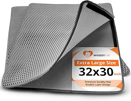 WHIZZYCAT Tapete de arena para gatos, diseño de panal de abeja de doble capa, a prueba de orina y agua, control de dispersión, más fácil de limpiar,