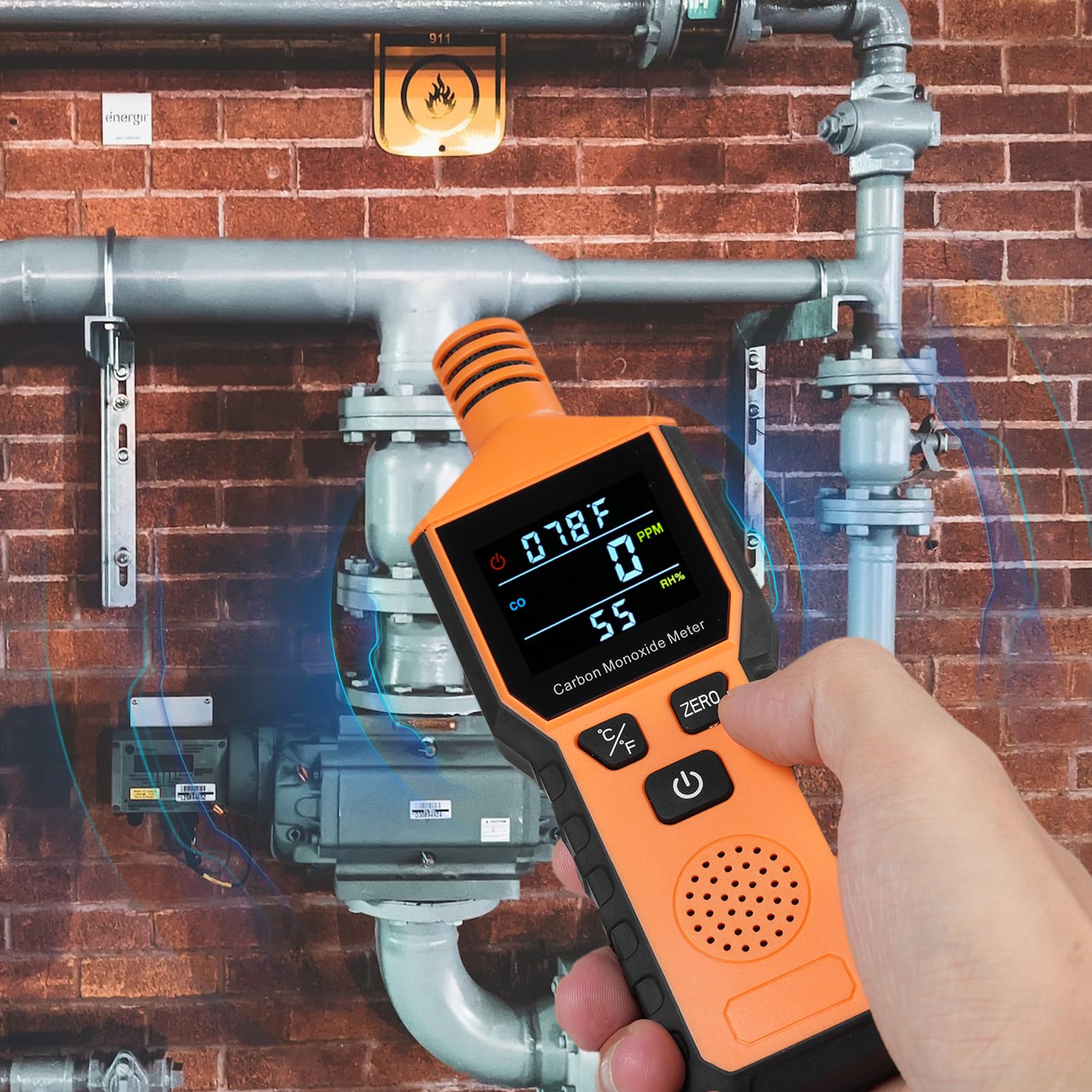 Walmeck Détecteur de Monoxyde de Carbone Portable 3 en 1, Alarme avec Moniteur de Température et d'humidité pour Maison RV