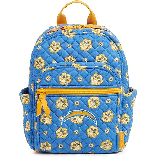 Vera Bradley Women's Cotton Nfl Small Backpack (Multiple Teams Available), Losangeleschargersonpowderblue/Goldbandana, One Size