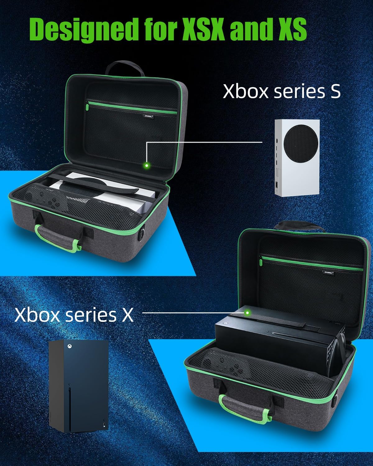 HEATFUN Funda de transporte para Xbox Series X, bolsa de viaje rígida compatible con consola Xbox Series S, color negro, Gray, Sencillo