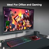 Redragon S107 Gaming Keyboard and Mouse, RGB Gaming Keyboard and 3200 DPI Mouse Combo with Large Mouse Pad, 25-Key Anti-Ghosting, Mechanical Feeling Keyboard, Plug & Play to PC, Laptop