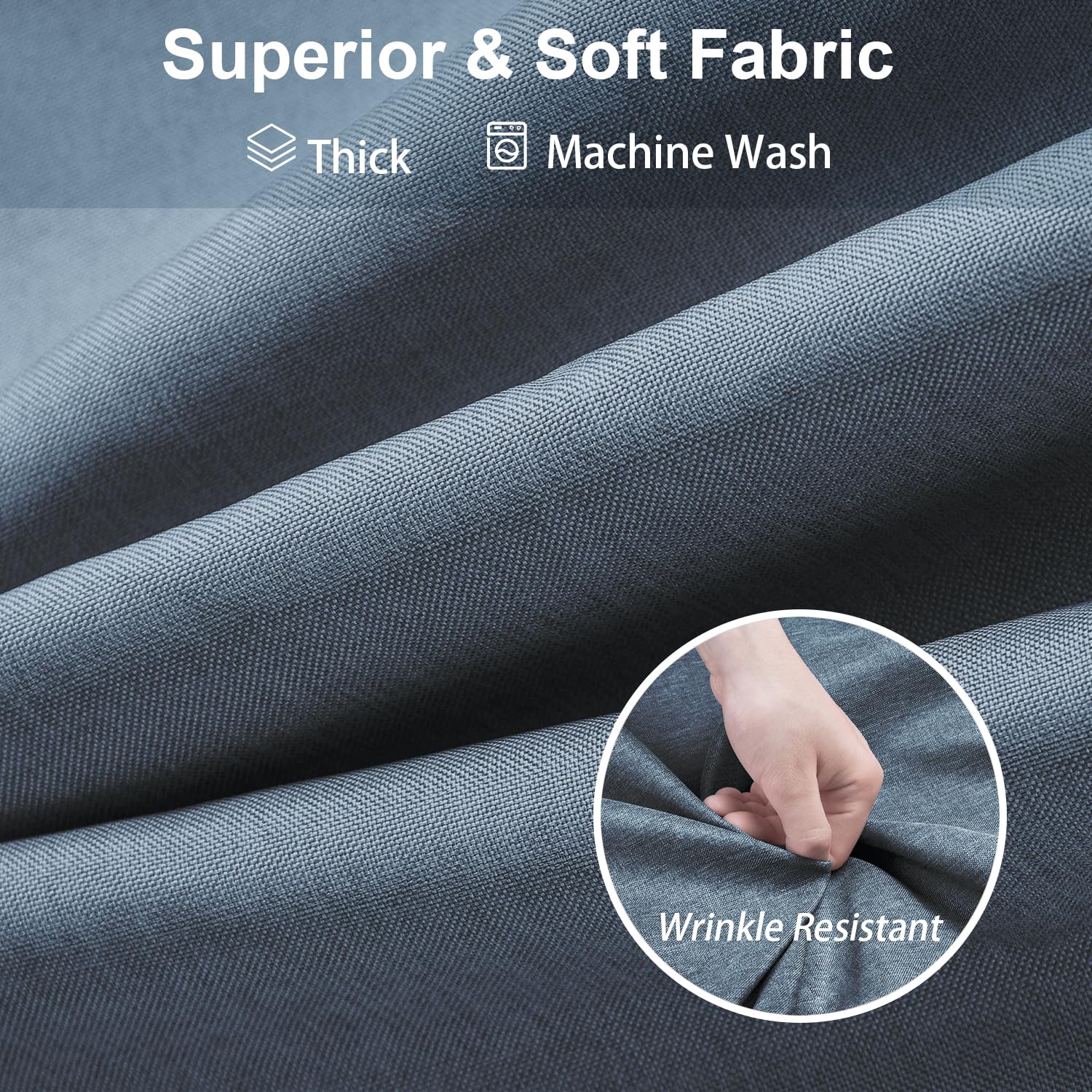 Shower Curtain for Bathroom with Metal Hooks Linen Fabric Shower Curtain Heavy Duty Bath Curtain for Wet Room Bathtub Shower Stall Hotel Quality - Image 2