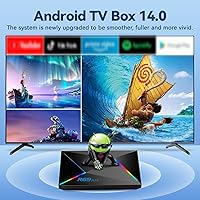 Vista 2 de EASYTONE Android 14 TV Box 2025, Android TV Box 14.0 4GB RAM 64GB ROM 1000M Ethernet R69 Plus Smart Box 4K 8K WIFI6 H728 Octa-core 2.4G 5.8G Dual