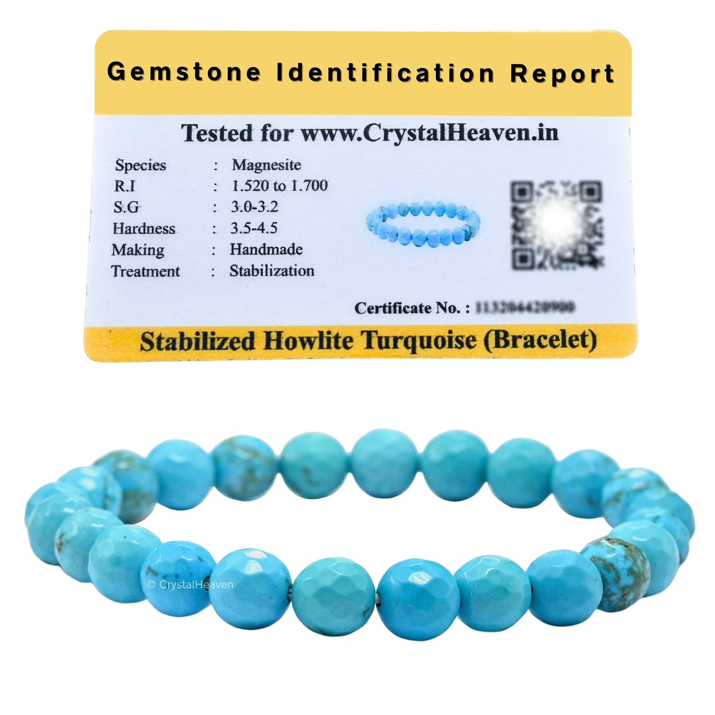 Crystal Heaven Certified Turquoise Bracelet For Women Men With Healing And Reiki Stone-Beautiful Gemstone Faceted Beaded Bracelet For Balance,Harmony&Positive Energy (B0CTKQRVC3) Amazon Price History, Amazon Price Tracker
