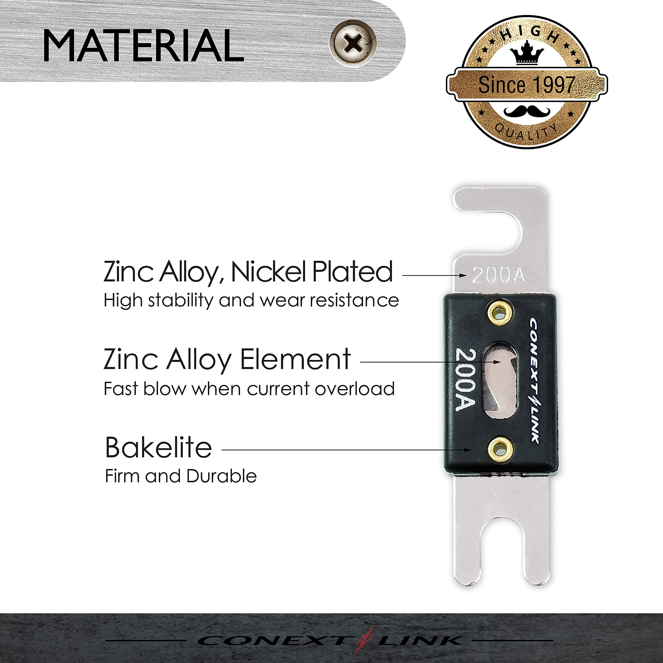 Image secondaire de Conext Link ANL200-5 Lot de 5 fusibles ANL en nickel 200 A