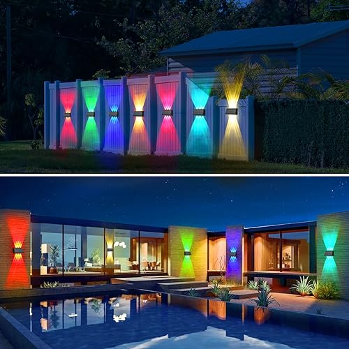 Miniatura 8 de Sunvivo - Luces solares de pared para exteriores, inalámbricas, impermeables IP65, panel fotovoltaico ajustable, lámpara de arriba y abajo, lámpara