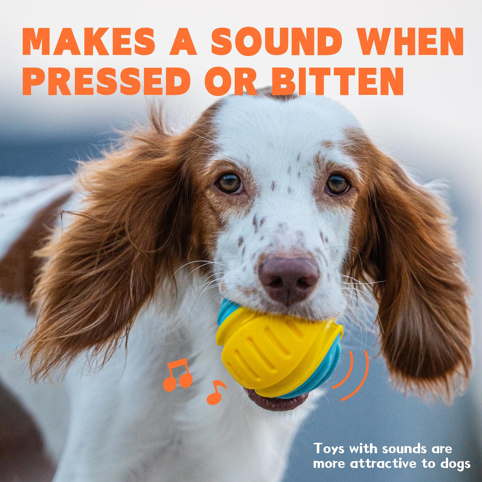 LaRoo Interactive Dog Ball, High-Bounce Squeaky Fetch Balls for Dogs Floating Water Pet Toys, Dog Chew Toys Relieves Anxiety - Image 4