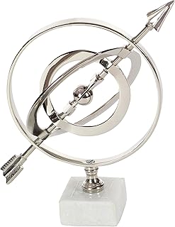 Deco 79 Aluminum Armillary Globe with Marble Base, 10