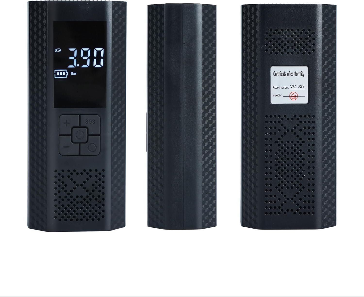 Portable Air Pump - Multifunction Cordless Tire Inflator, Automatic Air Compressor Tool with Digital Display 150 PSI Pressure Gauge, LED SOS Lights and 2000x3 mAh Rechargeable Battery