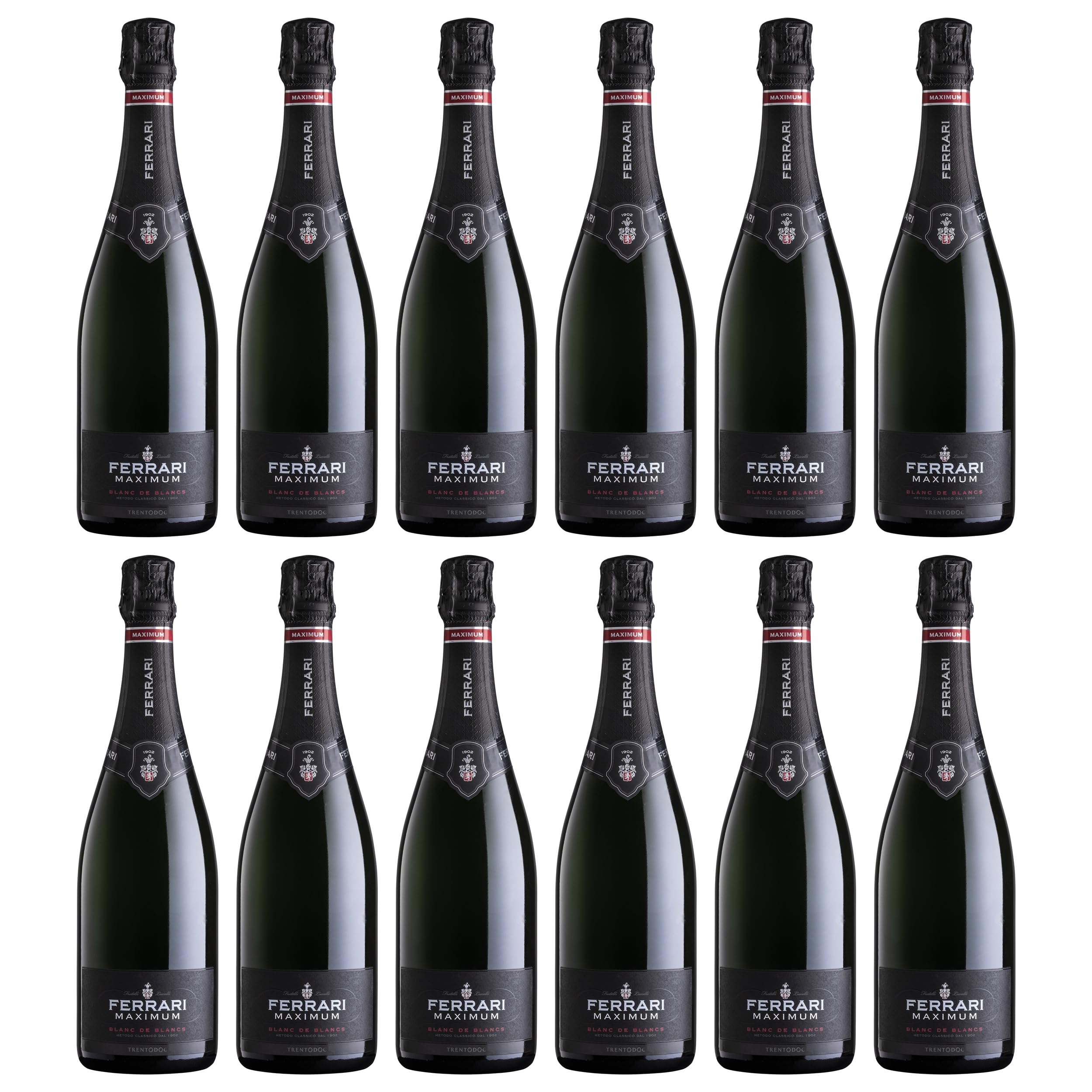 Ferrari Maximum Blanc de Blancs Trentodoc Sekt Weiss Brut Italien inkl. FeinWert E-Book (12 x 0.75 l)