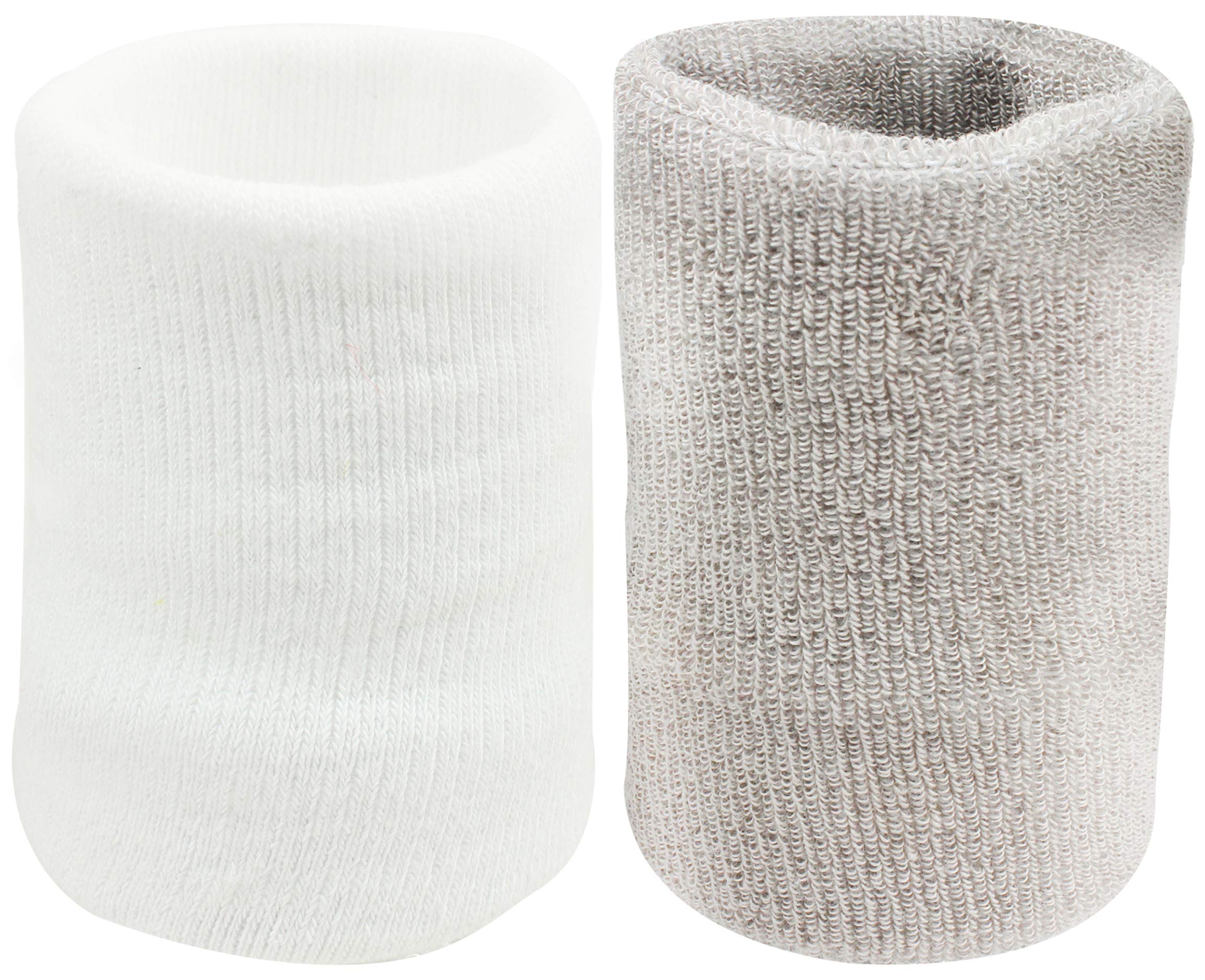 Neska Moda Unisex White and Grey Pack of 2 Cotton Wrist Band-image-49