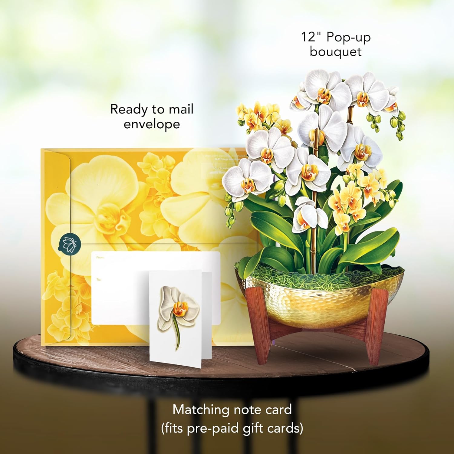 Freshcut Paper Pop Up Cards, Serenity Orchid, 12 Inch Life Sized Forever Flower Bouquet 3D Popup Greeting Card, Birthday Cards, Get Well Gifts, Blank Notecard & Envelope - Image 2