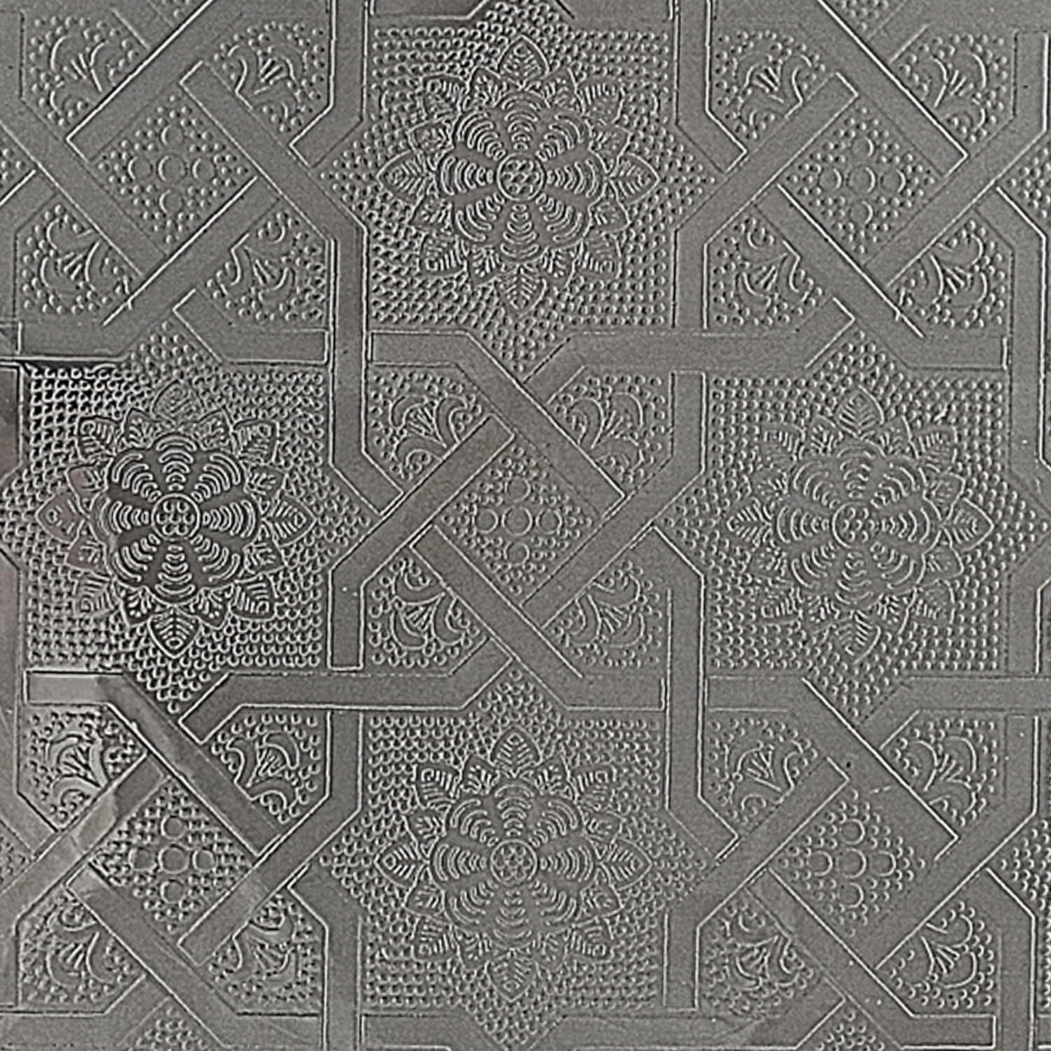Orientalisches Serviertablett Nacera rund aus Metall in Silber 28 cm