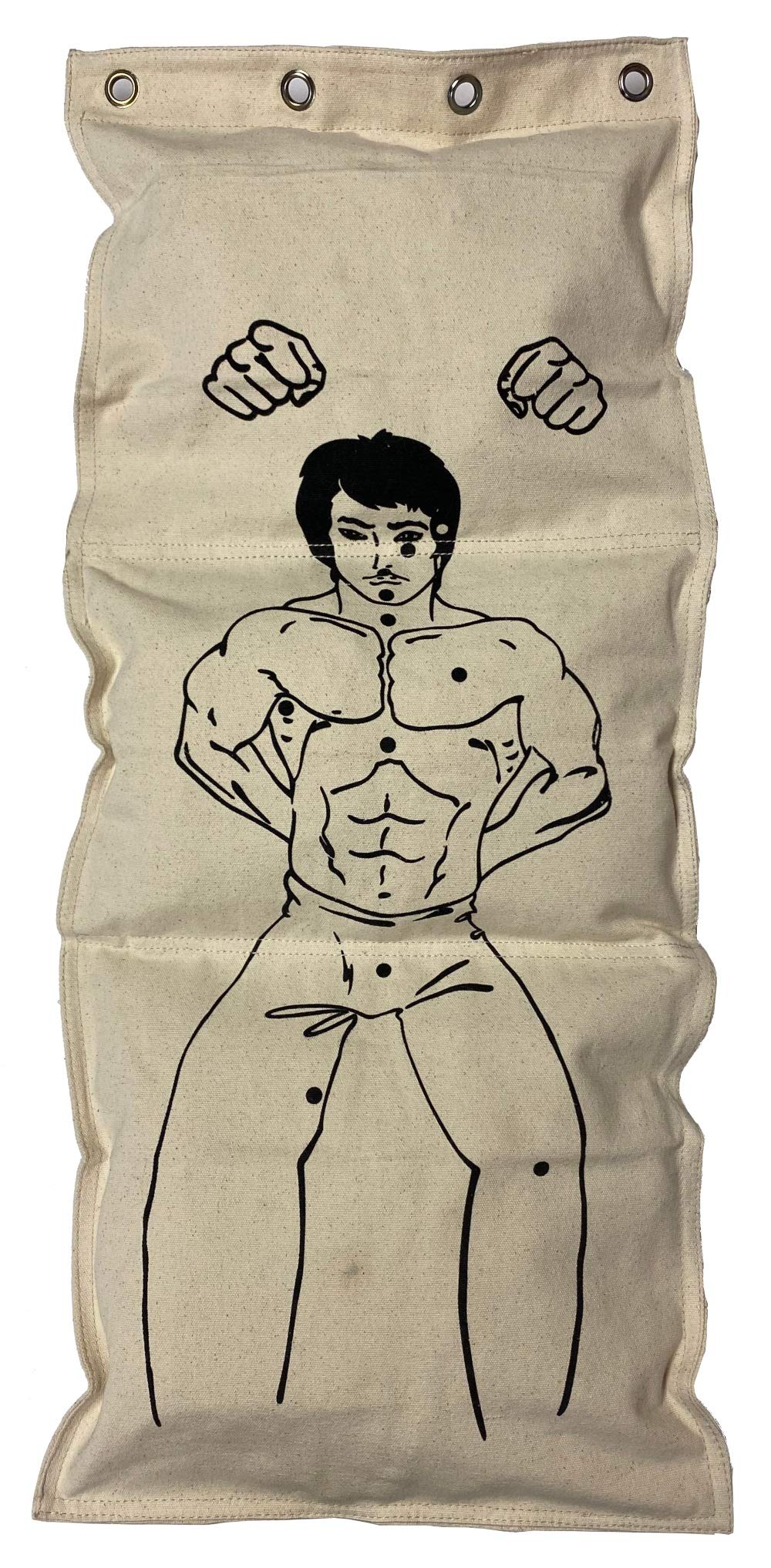 Sedroc Canvas Wall Mount Punch Bag Makiwara with Strike Points for Wing Chun Kung Fu Training