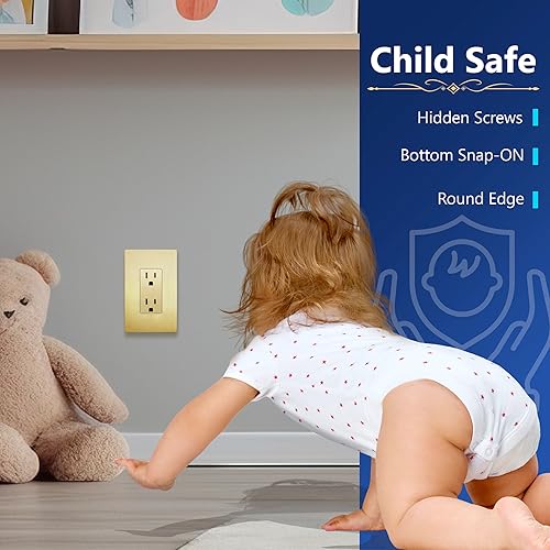 Miniatura 143 de LIDER - Cubierta decorativa de interruptor doble con acabado mate, placa de pared sin tornillos, tamaño mediano, 2 bandas, 4.88 x 4.92 pulgadas