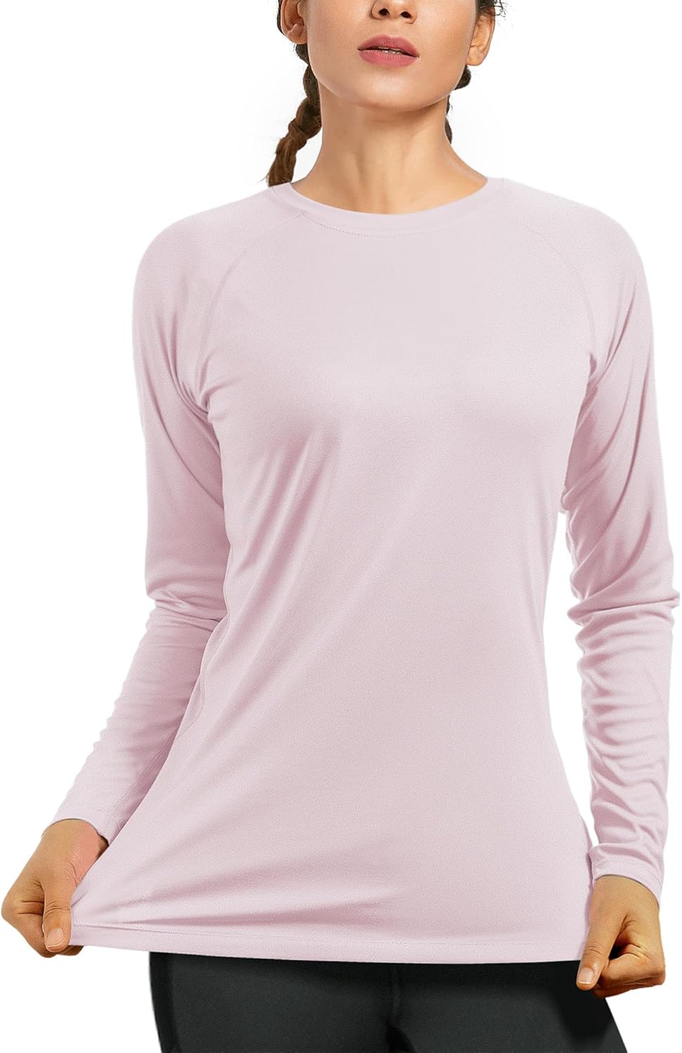 isnowood Women's Sun Protection Long Sleeve Shirts, UPF 50+ UV Rash Guard Swim Shirt, Workout Hiking Running Athletic Tops