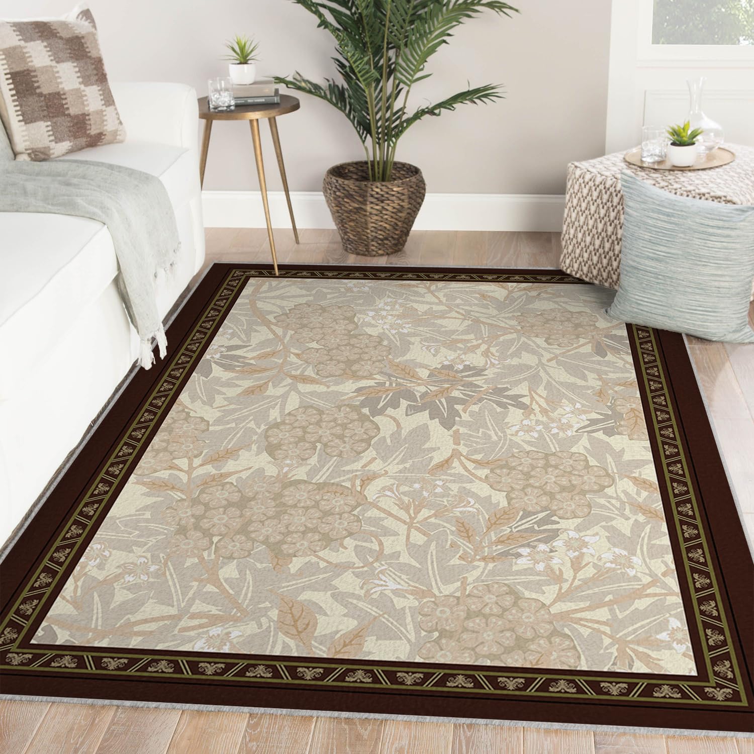Tapis salon jungle floral 80x150cm style bohème chic pour décoration chambre et bureau