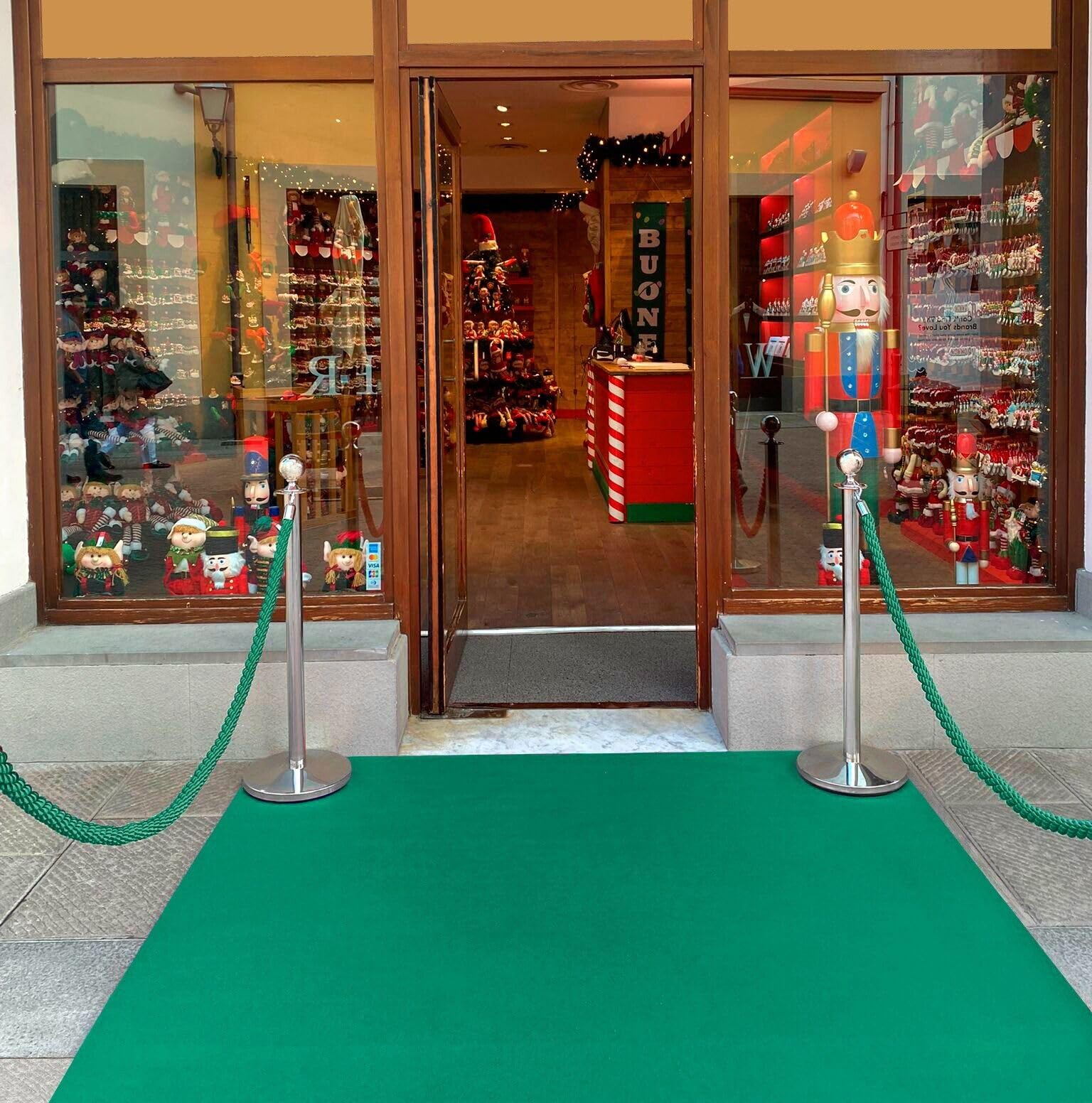 emmevi Tapis de sol en moquette verte antidérapant pour événement, foires, couloir, magasin, 100 x 2000 cm