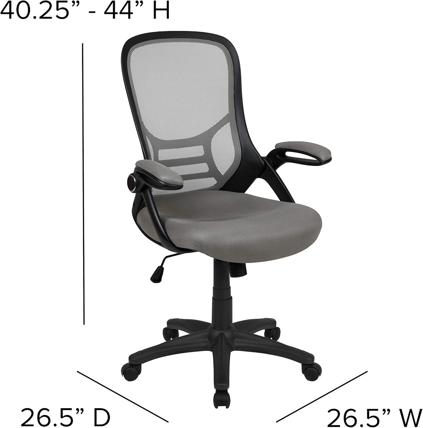 Get Special Price Flash Furniture High Back Light Gray Mesh Ergonomic Swivel Office Chair with Black Frame and Flip-up Arms Exclusive Flash Furniture High Back Light Gray Mesh Ergonomic Swivel Office Chair with Black Frame and Flip-up Arms