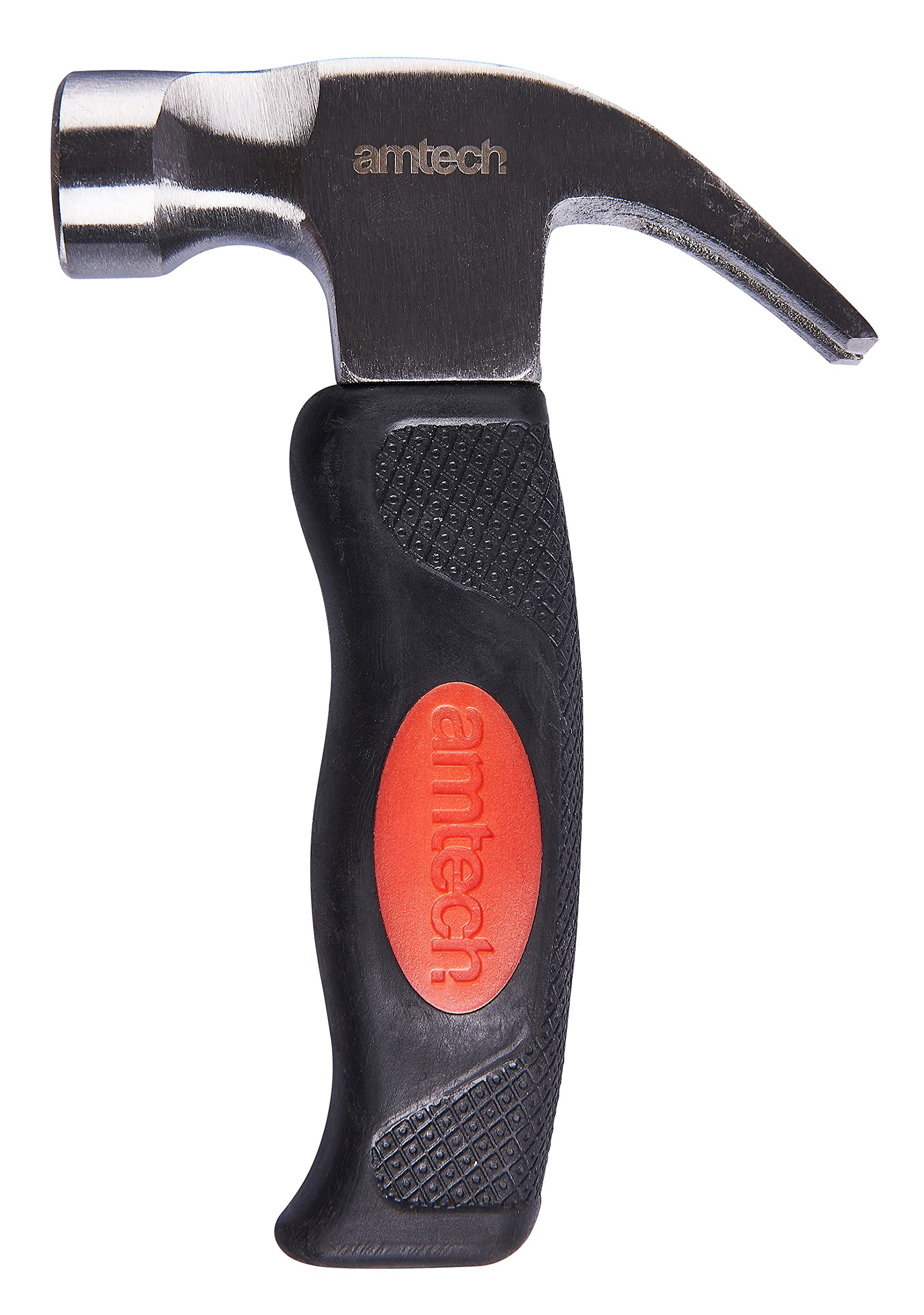 Amtech A0200B Magnetic Stubby Hammer 10oz Mini Hammer with Cushion Grip, Claw Hammer, Perfect for Pulling Nails, Silver, Black, 14.5cm x 21.5cm x 3.5cm