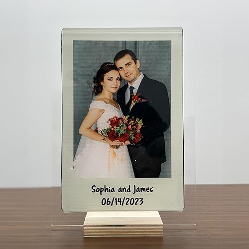 Miniatura 1 de Placa de fotos acrílica personalizada con imagen y texto, marco de fotos impreso personalizado para parejas, marco de fotos acrílico personalizado,