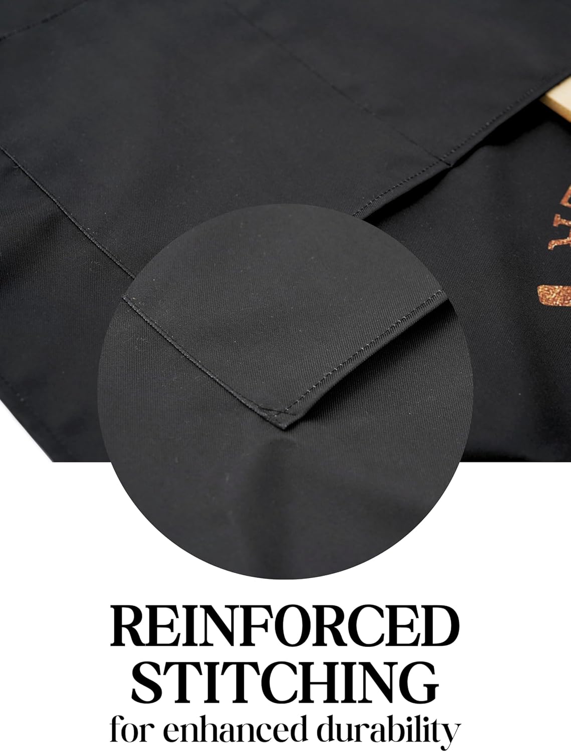 InnoBeta Personalized Aprons for Men with Pockets, Grilling BBQ aprons, Unique Gifts for Cooks - Adjustable Neck Strap, Black - Image 4